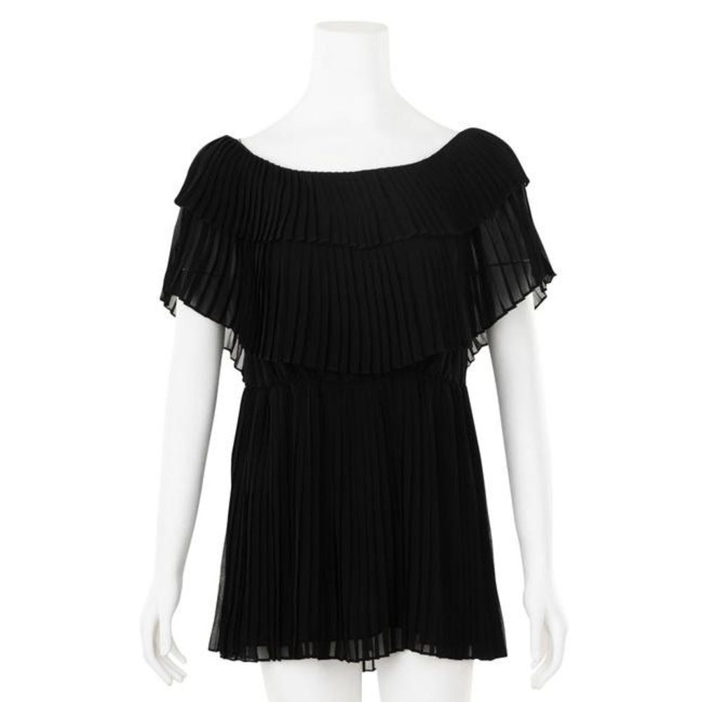Alice + Olivia / S / Black Pleated Mini Dress